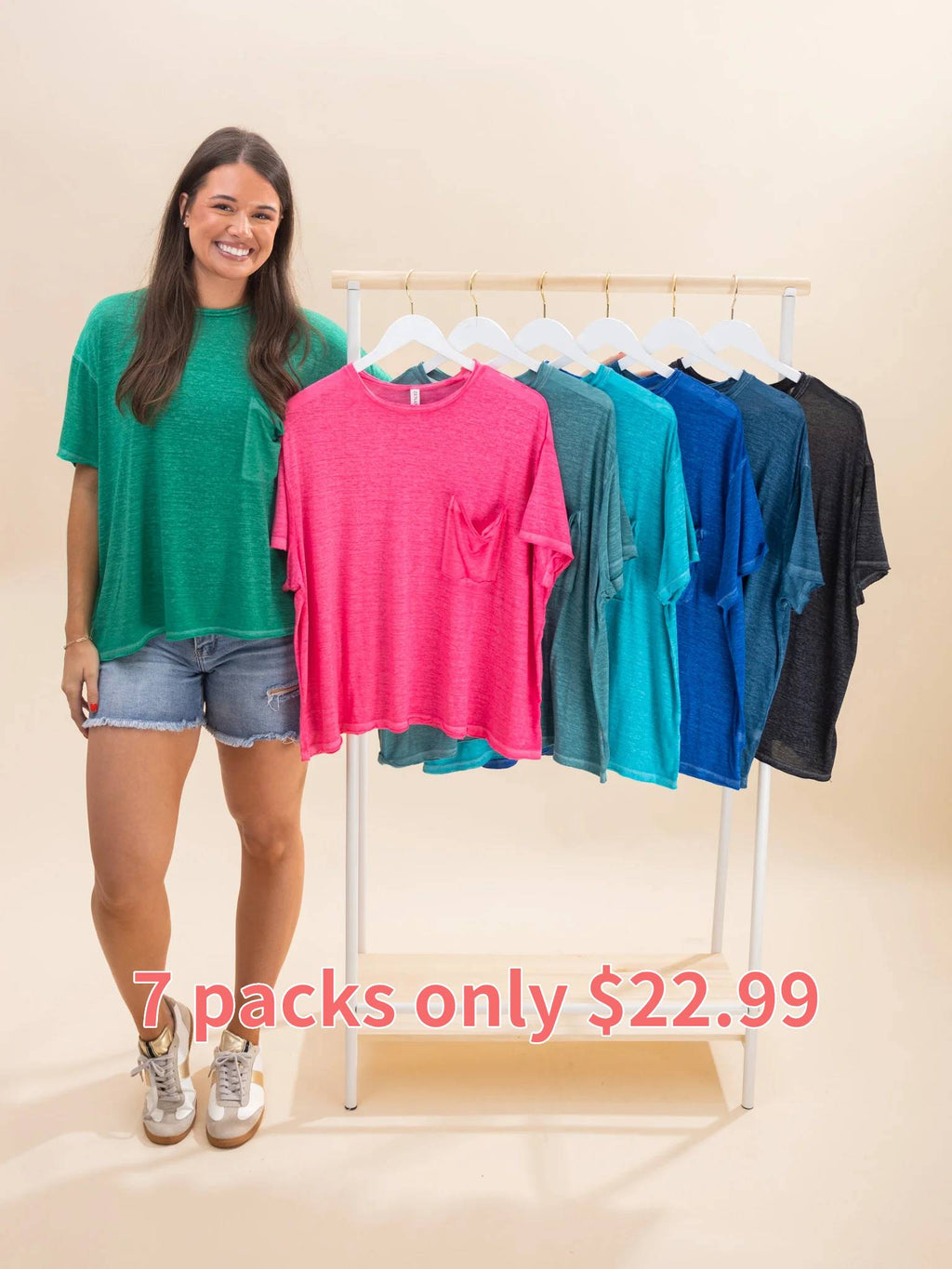 Zenana Oversized Melange Burnout Raw Edge Tee