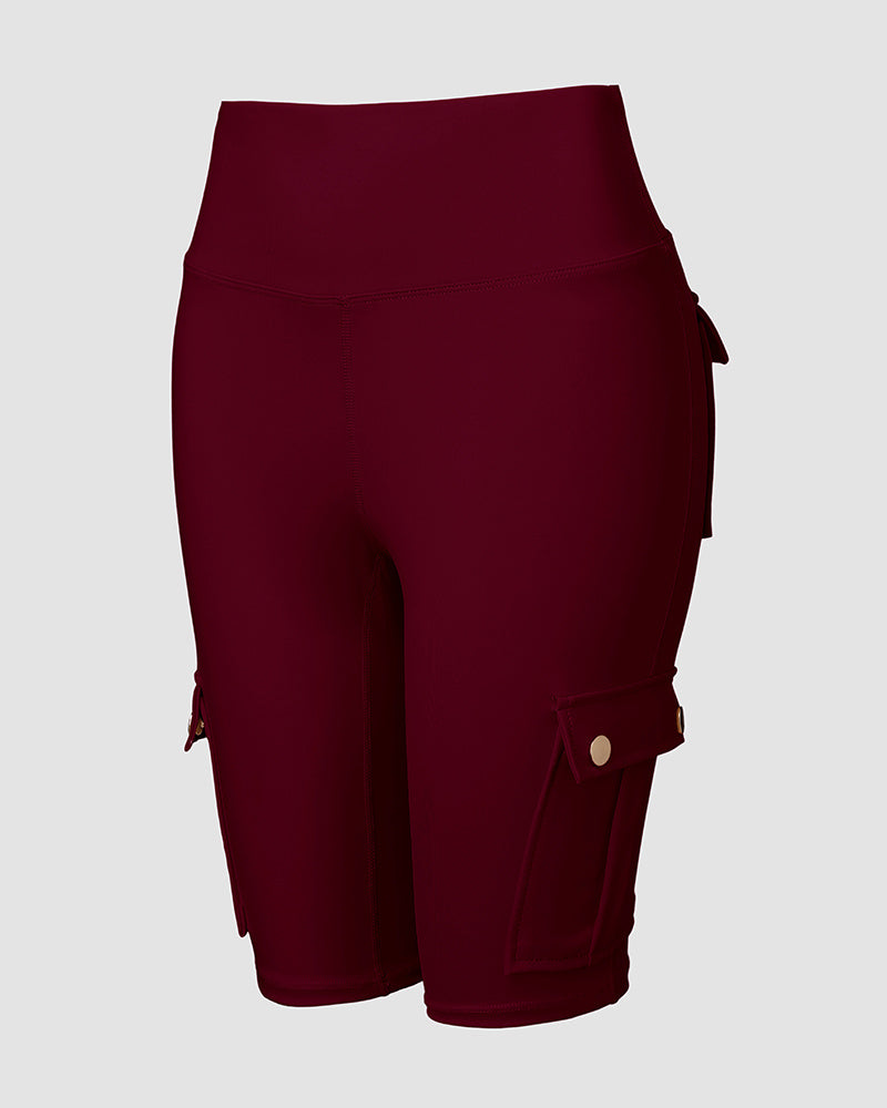 🔥High Waist Butt-Lift Biker Shorts with Pocket Flap 🔥